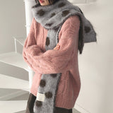Rolls Dot Color Angora Fur Scarf