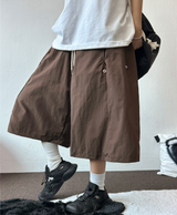 HIGH QUALITY💜SNAP NYLON BERMUDA PANTS 💚🤍🤎🖤6COLOR