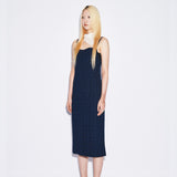 jacquard bustier dress  [navy]