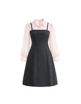 Celienne Sheer Blouse Layered Bustier Dress Long VER