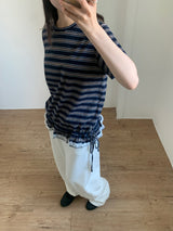 ピンレースクルーネックTシャツ (3color)