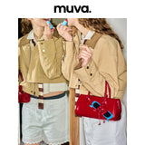 muva. Genuine‑Leather Pillow‑Style Hand Tote, Convertible Cross‑body Retro Commuter Niche Textured Women’s Purse, New Arrival Feb 10
