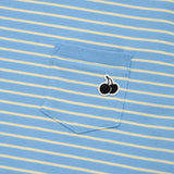 UNI MONO CHERRY STRIPE T-SHIRT [SKY]