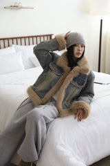 Quilted Lining) Earth Fur Denim Jacket