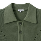 スラッシュパンチングハーフニット[Khaki]