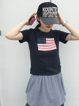 アメリカフラワーパッチ半袖Tシャツ (3c)
