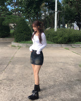 (4color) tension sleeveless cardigan set