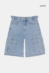 Code cargo bermuda denim pants