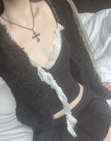 アゾンズホックファーカーディガン (black)