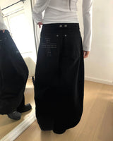 クミンフリースクロススタッドバルーンワイドパンツ