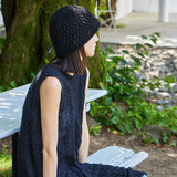 VZ Long Label Punching Knit Bucket Hat / Black