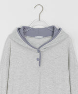 Darun Waffle Color Matching Button Hoodie