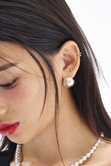 N LOGO BALL EARRINGS