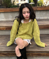 Cinnamon cable knit_olive
