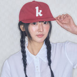 kロゴアップリケキャップ レッド