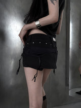 black studded skirt pants