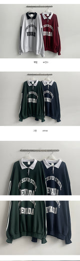 AKA King Boxy Track Collar Sweatshirt