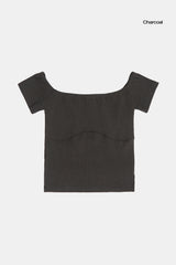 バニーピグメントオフショルダーTシャツ