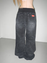 zebra wide denim pt