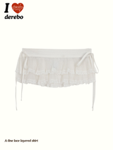 A-line lace layered skirt