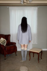 BUBBLE WOOL HALF COAT (BLUE)