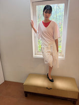 shirring neck tee