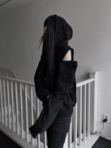 ショルダーカットボタンフーディー (3color)