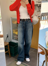 TY ディープウォッシュドデニムワイドパンツ