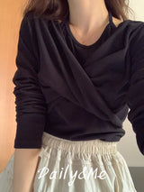Halter Twisted T-shirt(3color)