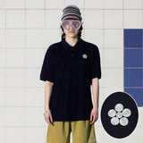 ボタンフラワーPKポロシャツ / NAVY