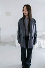 regular leather jacket(2colors)