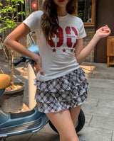 90 Printing Short Sleeve Slim T-shirt