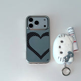 [MADE] [+MagSafe] ハートドットスマホケース (シルバーミラーナンパ―)