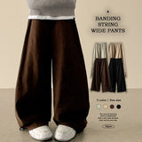 Moody deep color pitch tantan cotton banding wide pants