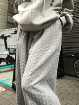 Mono Cable Quilted Wide Pants (4c)