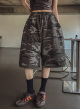ミリタリースナップワイドバミューダパンツ