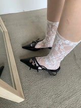 花柄 レース くしゅくしゅ ソックス