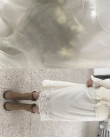 Lace knit skirt