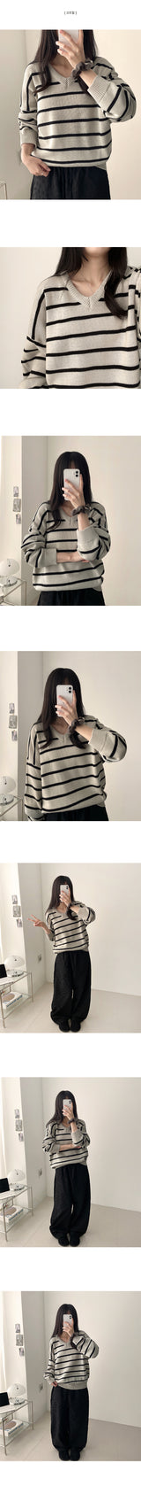 ウニダンガラⅤネックルーズフィットニット