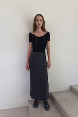 SCALLOP HALF SLEEVE KNIT