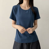Daily Yeori Fit Basic U-Neck Plain Short Sleeve T-Shirt
