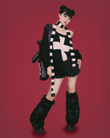striped angora muffler