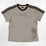 ドット ローズ フォント セミクロップ Tシャツ- 6カラー