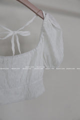 Puff Square Off-Shoulder Cropped Blouse