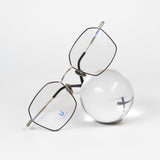 Knouun Square titanium glasses CODE. 101. B Sizzy Silver