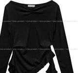 Modney pintuck tail shirring long sleeve