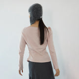 Off shoulder long sleeves_pink