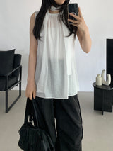 Romits Sleeveless Blouse Tie Set
