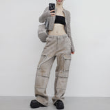 (Unisex) Bison Cargo Wide Denim