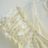 Lure Ribbon Shirring Slim Top